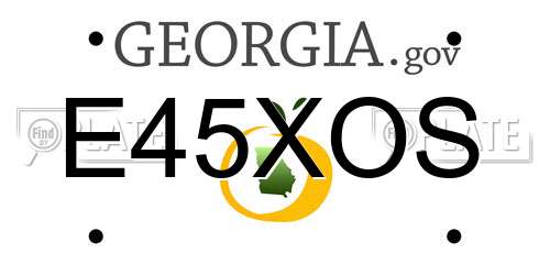 E45XOS Georgia License Plate