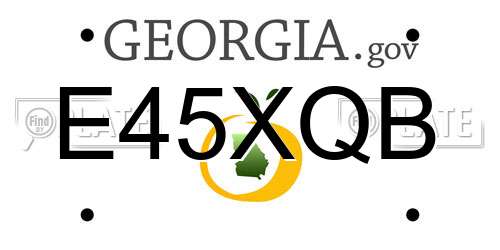 E45XQB Georgia License Plate