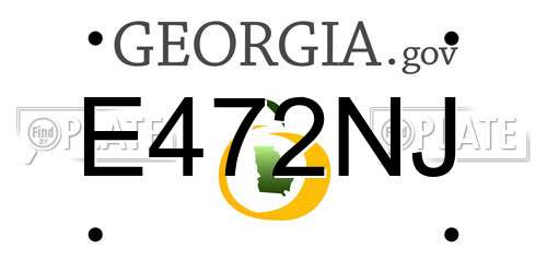 E472NJ Georgia License Plate