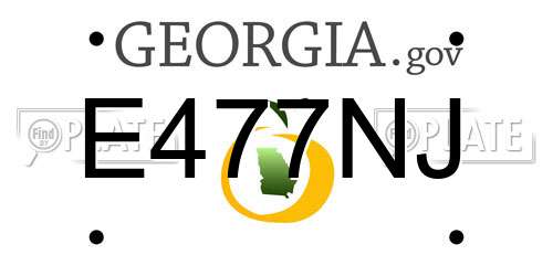 E477NJ Georgia License Plate