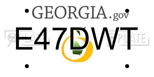 E47DWT Georgia License Plate