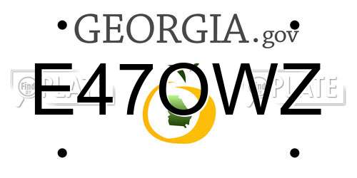 E47OWZ Georgia License Plate