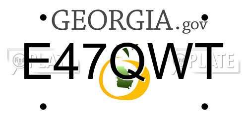 E47QWT Georgia License Plate