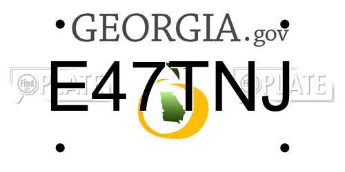 E47TNJ Georgia License Plate