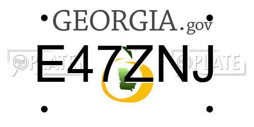 E47ZNJ Georgia License Plate