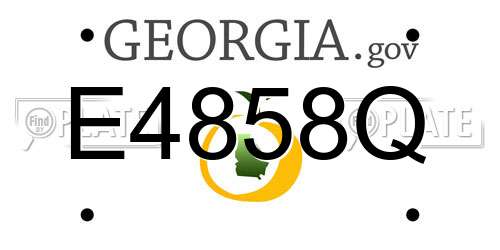 E4858Q Georgia License Plate