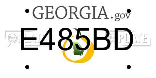 E485BD Georgia License Plate
