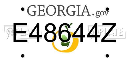 E48644Z Georgia License Plate