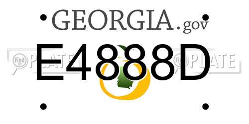 E4888D Georgia License Plate