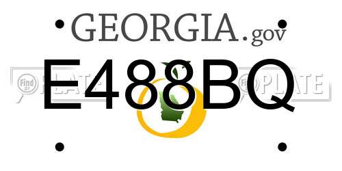 E488BQ Georgia License Plate