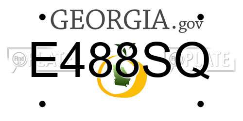 E488SQ Georgia License Plate