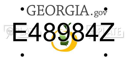E48984Z Georgia License Plate