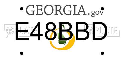 E48BBD Georgia License Plate