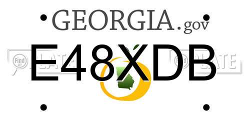 E48XDB Georgia License Plate
