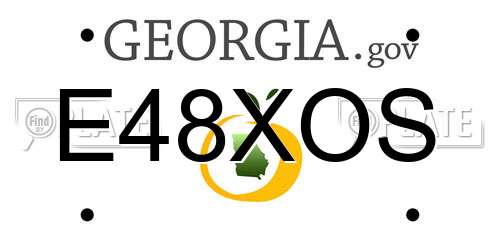 E48XOS Georgia License Plate