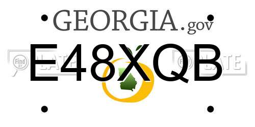 E48XQB Georgia License Plate