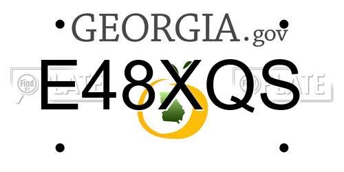 E48XQS Georgia License Plate