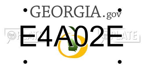E4A02E Georgia License Plate