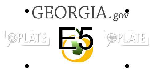 E5 Georgia License Plate