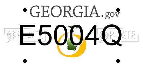 E5004Q Georgia License Plate