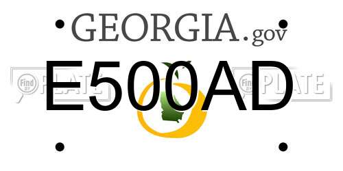 E500AD Georgia License Plate