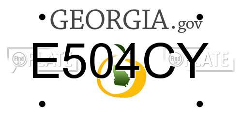 E504CY Georgia License Plate
