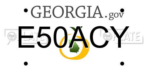 E50ACY Georgia License Plate