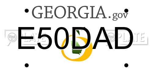 E50DAD Georgia License Plate