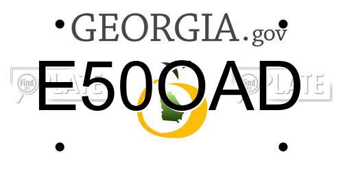 E50OAD Georgia License Plate
