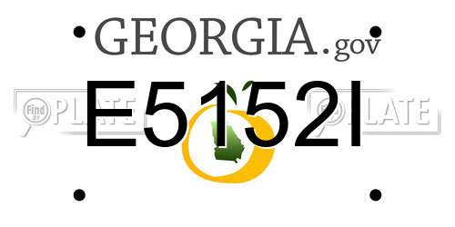 E5152I Georgia License Plate