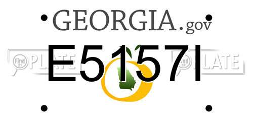 E5157I Georgia License Plate