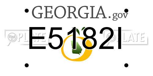 E5182I Georgia License Plate