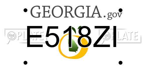 E518ZI Georgia License Plate