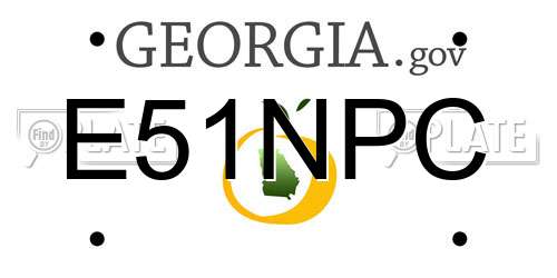 E51NPC Georgia License Plate