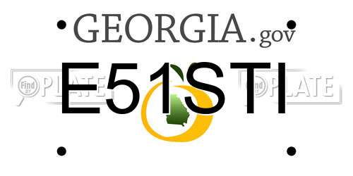 E51STI Georgia License Plate