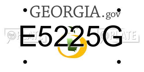 E5225G Georgia License Plate