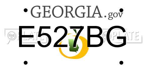 E527BG Georgia License Plate