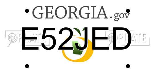E52JED Georgia License Plate
