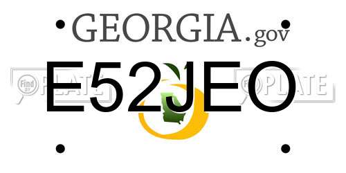 E52JEO Georgia License Plate