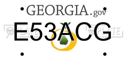 E53ACG Georgia License Plate
