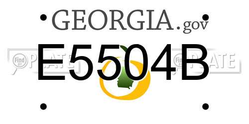 E5504B Georgia License Plate