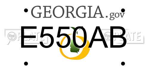 E550AB Georgia License Plate