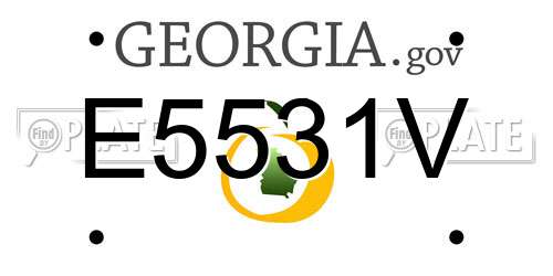 E5531V Georgia License Plate