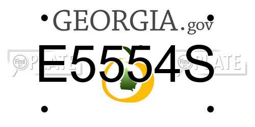 E5554S Georgia License Plate