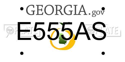 E555AS Georgia License Plate