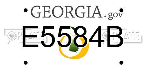 E5584B Georgia License Plate