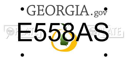 E558AS Georgia License Plate