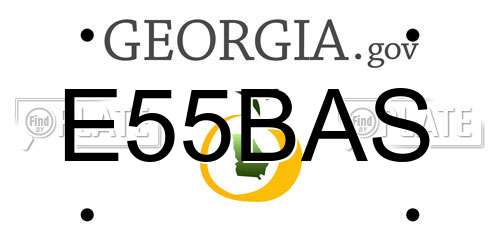 E55BAS Georgia License Plate