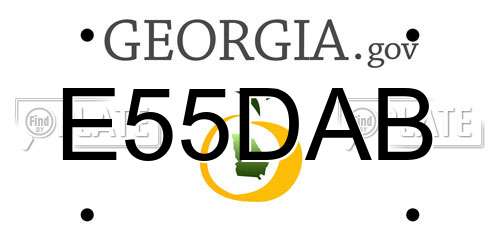 E55DAB Georgia License Plate