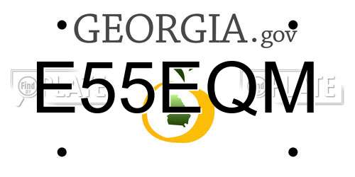 E55EQM Georgia License Plate